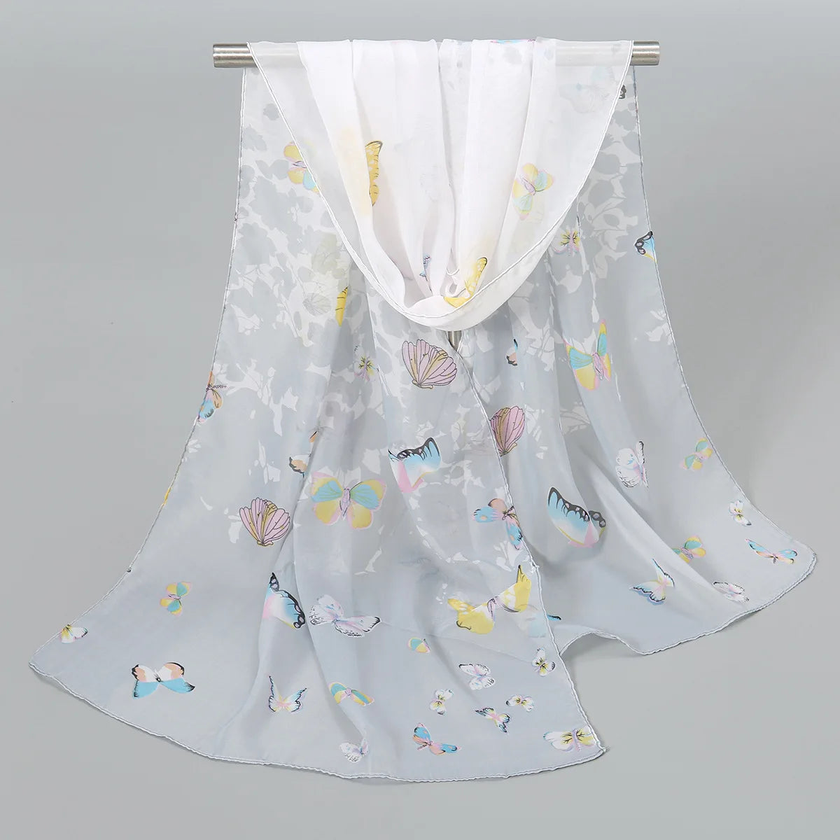 Foulard Soie Mousseline Luxe Femme - Écharpe Tête Plage Bandana Hijab Été