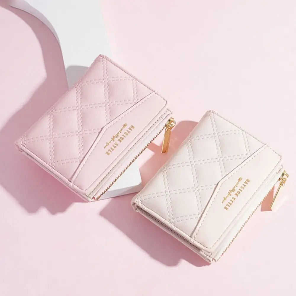Portefeuille Femme Brodé Cuir PU Fermeture Éclair - Porte-Cartes Clutch Monnaie