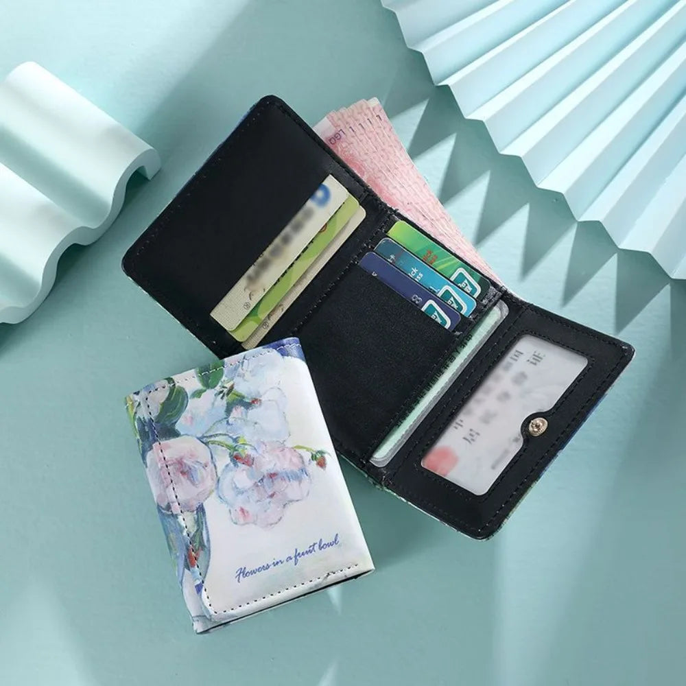 Portefeuille Femme Van Gogh Peinture à l'Huile - Wallet Court Cuir Design Artistique
