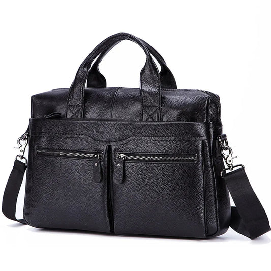 Sac Porte-Documents Homme Cuir Véritable 14" - Mallette Business Laptop Voyage Professionnel