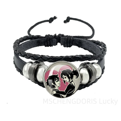Bracelet Gaming Coffin Andy Leyley – Cuir Multicouche Tressé Noir Unisexe