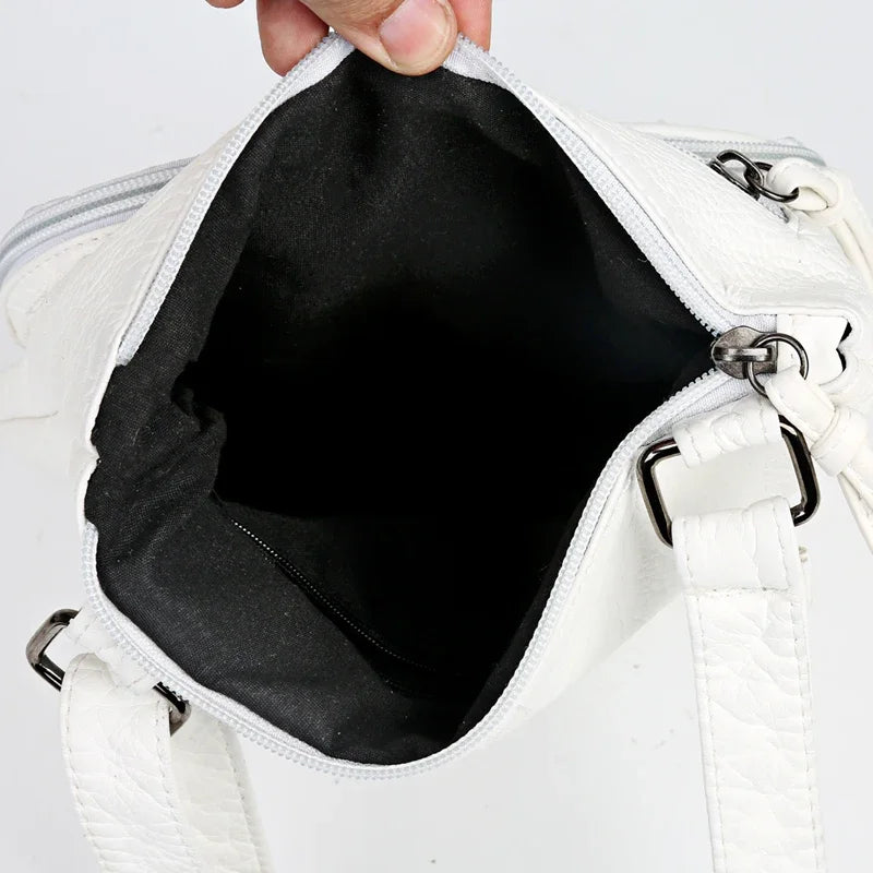 Sac à Main Femme Cuir PU Multi-Couches - Sac Épaule Bandoulière Crossbody Messenger Rabat Porte-Monnaie