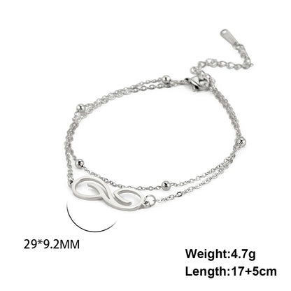 Bracelet Infini Acier Inoxydable – Double Couche Perles Minimaliste