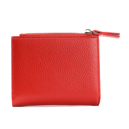 Portefeuille Femme Court Zippé Multifonction - Porte-Monnaie PU Luxe Fashion Sac à Main Compact