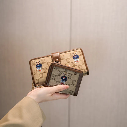 Portefeuille Femme Long Zippé Grande Capacité - Porte-Monnaie Bifold avec Dragonne Porte-Carte Designer Luxe