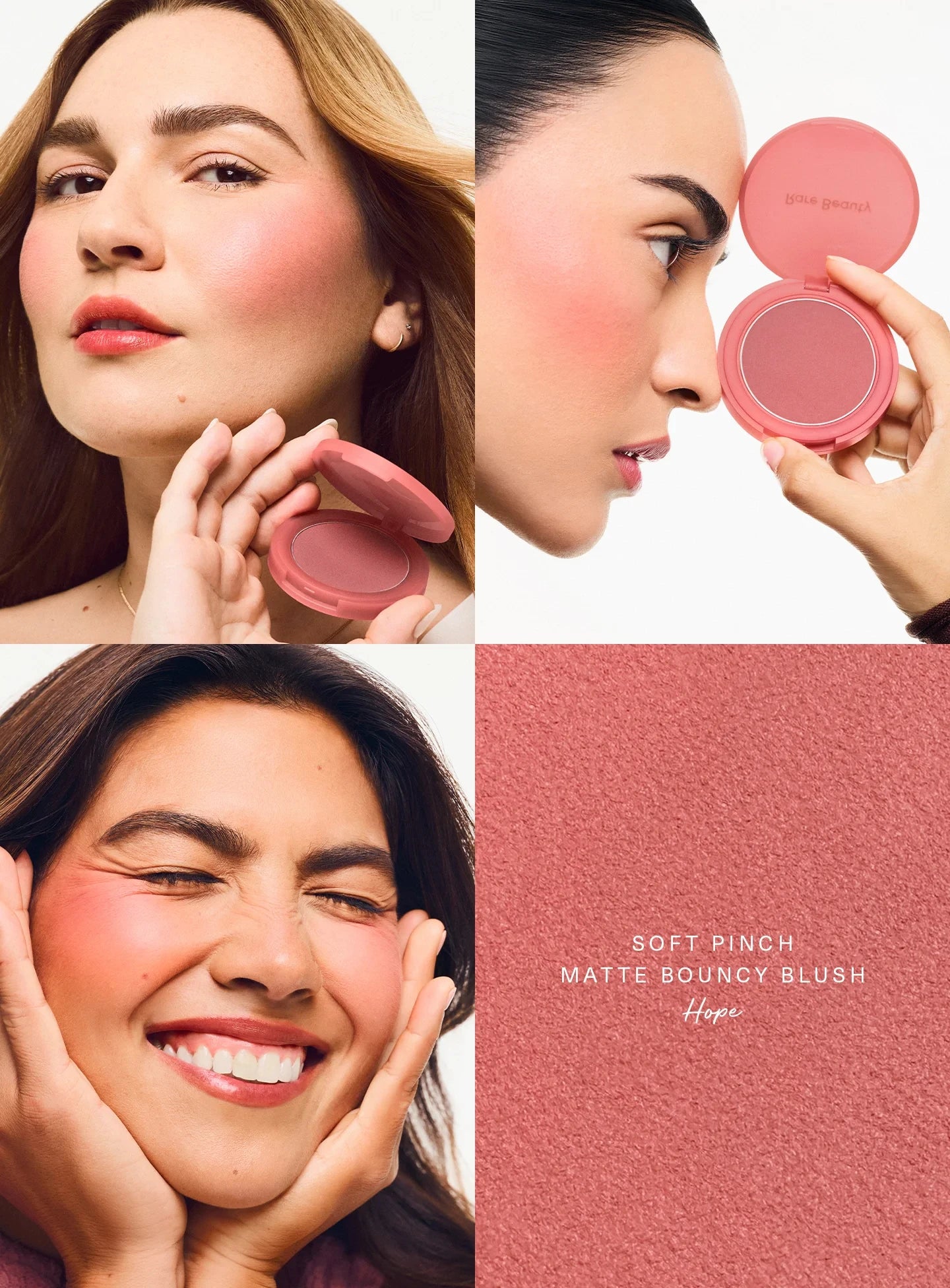 Blush Rare Beauty Soft Pinch Matte Worth - Crème Poudre Rebondi Coussiné Aérien Léger Flush Naturel