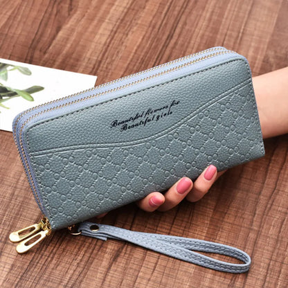 Portefeuille Long Femme Double Fermeture Éclair - Clutch Grande Capacité Cuir Europe