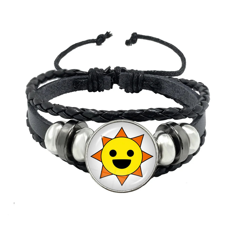 Bracelet Sprunki Incredibox Personnage Anime – Cuir Multicouche Tressé Fait Main