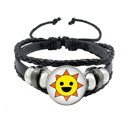 Bracelet Sprunki Incredibox Personnage Anime – Cuir Multicouche Tressé Fait Main