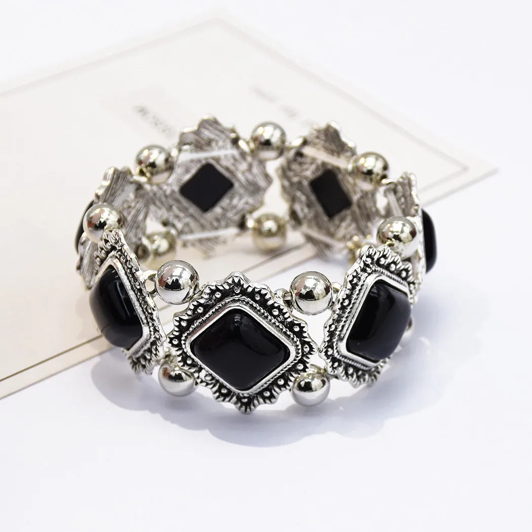 Bracelet Jonc Ethnique Tribal Turquoise - Inspiration Indienne et Africaine