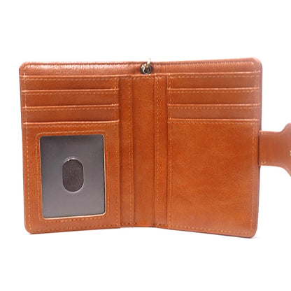 Portefeuille Femme Cuir Rétro Rouge - Porte-Monnaie Court Bifold avec Porte-Cartes Détachable