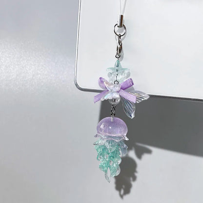 Charm Téléphone Méduse Sirène Perles – Porte-Clés Fairycore Marin
