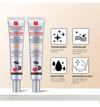 CC Cream Visage Erborian Light - Fond de Teint Correcteur Couvrance Totale Hydratant Base Maquillage Femme