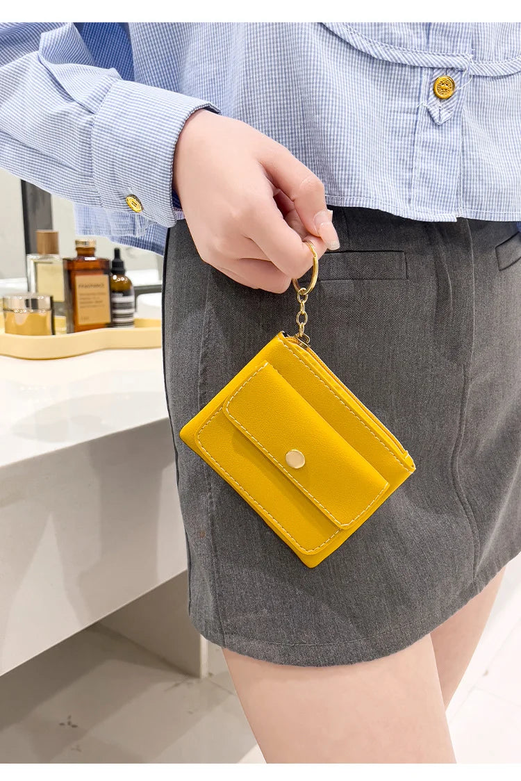 Portefeuille Femme RFID Blocking Trifold Multi-Cartes - Porte-Monnaie Zippé Porte-Clés Sécurisé