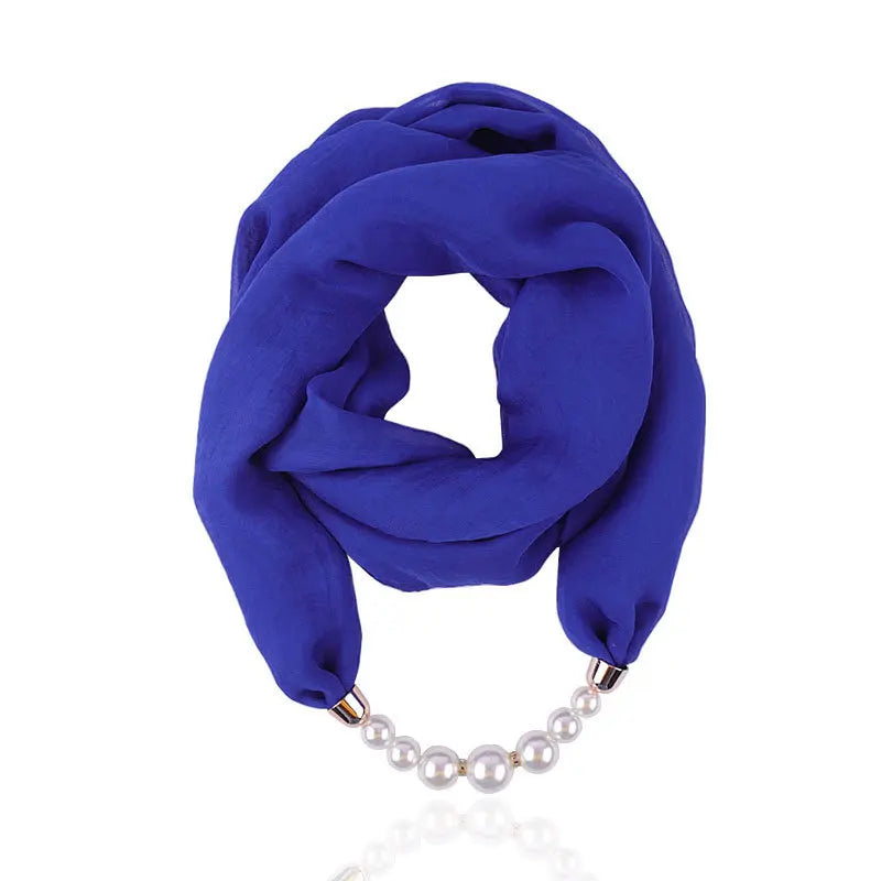 Foulard Collier Pendentif Couleur Unie Femme - Écharpe Neckerchief Bijou Hijab Accessoire