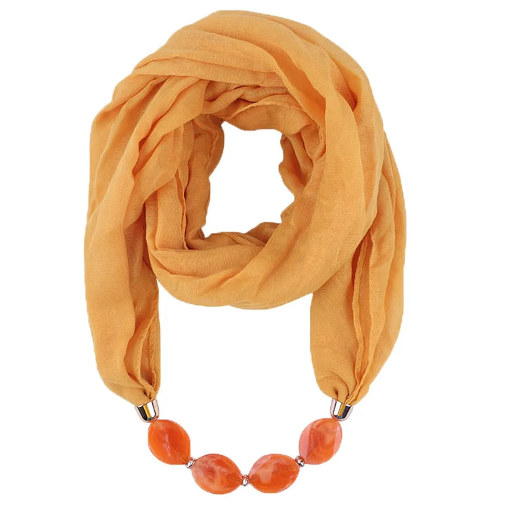 Foulard Collier Ethnique Coton Lin - Accessoire Mode Pendentif Doux