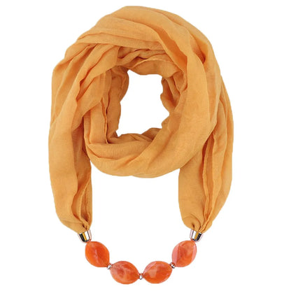 Foulard Collier Ethnique Coton Lin - Accessoire Mode Pendentif Doux