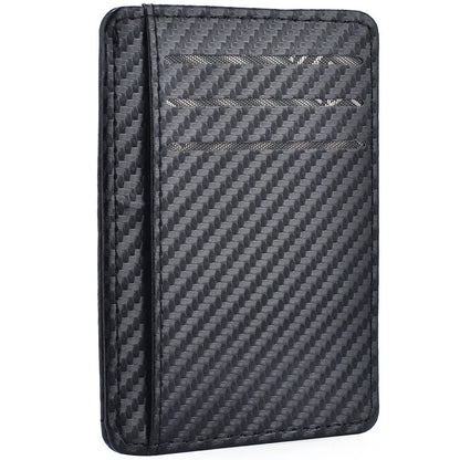 Portefeuille Homme Slim RFID Blocking - Porte-Cartes Minimaliste Cuir PU Poche Avant