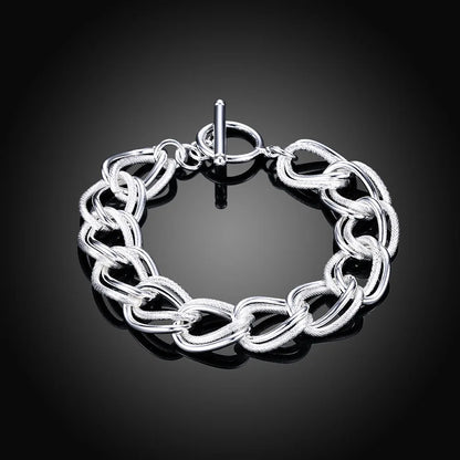 Bracelet Argent Sterling 925 Chaîne Carrée Solide - Bijou Femme Homme Unisexe Cadeau Mariage Soirée