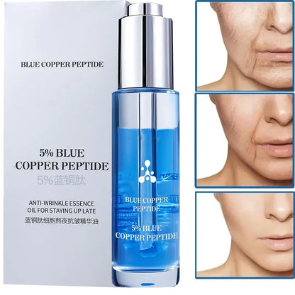 Sérum Peptide Cuivre Bleu 5% Visage - Anti-Rides Lifting Hydratant Éclaircissant Teint Soin Beauté