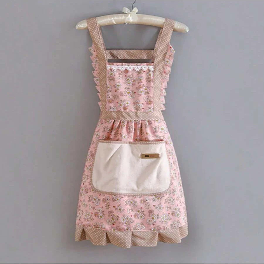 Tablier de Cuisine en Toile avec Motif Floral - Résistant aux Taches et à l'Huile