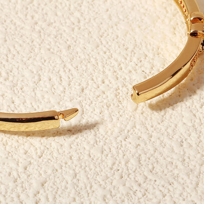 Bracelet Cuivre & Zirconia Femme – Élégance Minimaliste Style Européen