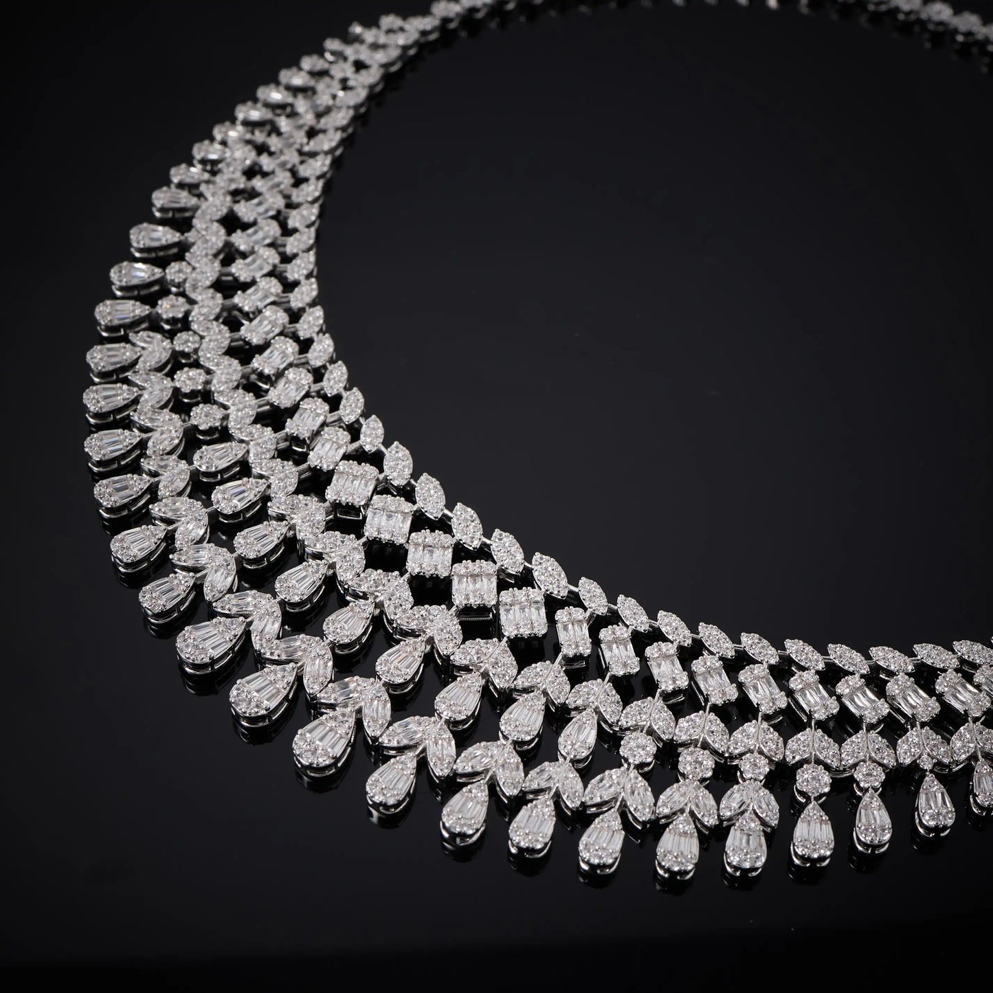 Parure Mariée Complète Zircon Cubique – Collier Boucles Bracelet Bague