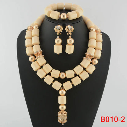 Ensemble Bijoux Perles Cristal Africain – Parure Mariée Luxe