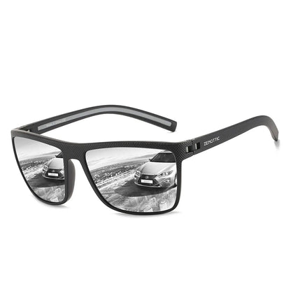 ZENOTTIC Lunettes de Soleil Polarisées Carrées — TR-90 Léger, UV400, Unisexe
