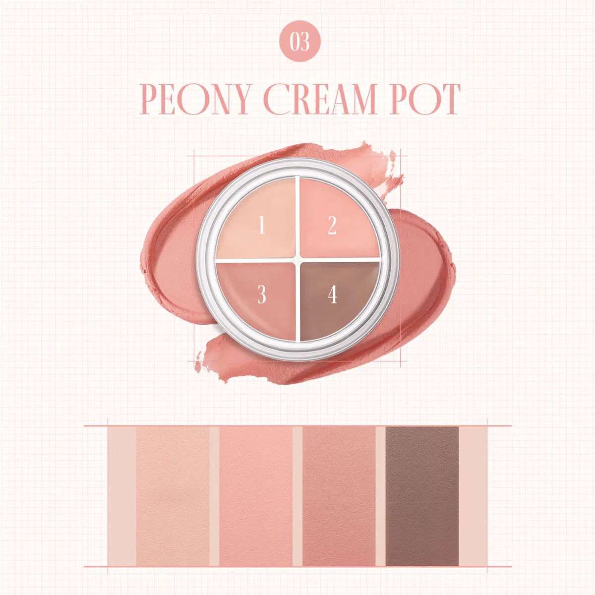 Liner Yeux rom&nd Hanall Eyepot Peony Cream - Texture Crème Soyeuse Longue Tenue 4-en-1 K-Beauty