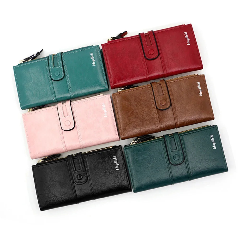 Portefeuille Long Femme Cuir PU Grande Capacité - Porte-Cartes Fermeture Éclair Fashion