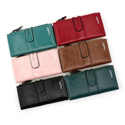 Portefeuille Long Femme Cuir PU Grande Capacité - Porte-Cartes Fermeture Éclair Fashion