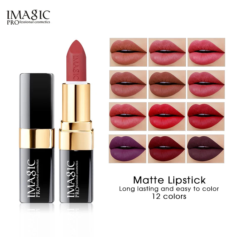 Rouge à Lèvres IMAGIC 12 Couleurs Hydratant Longue Tenue - Lipstick Matte Cosmétique