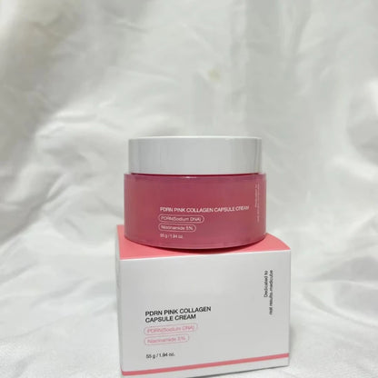Crème Capsule Collagène Rose PDRN Coréenne 55g - Niacinamide Teint Irrégulier Hydratant Léger Non-Gras