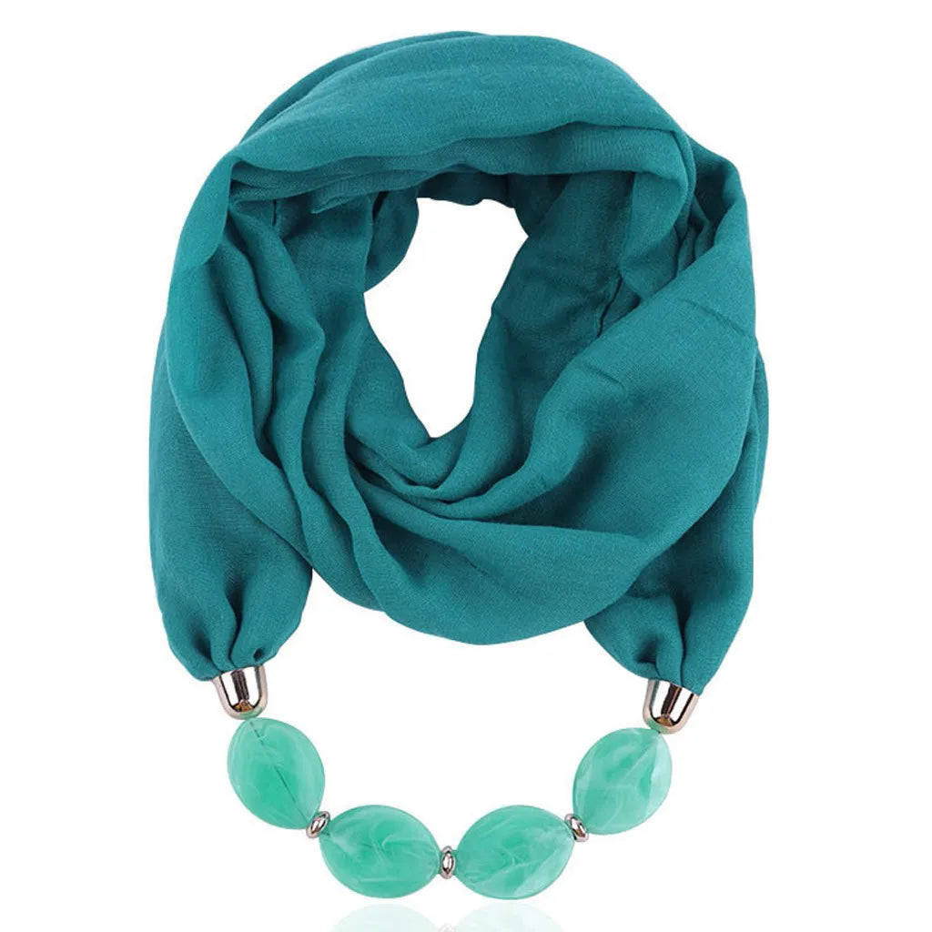 Foulard Collier Ethnique Coton Lin - Accessoire Mode Pendentif Doux