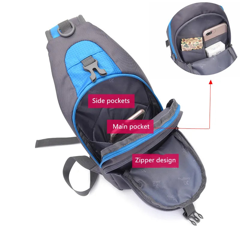 Sac Bandoulière Sport Outdoor Compact - Sling Bag Randonnée Trekking Pêche Fitness Unisexe