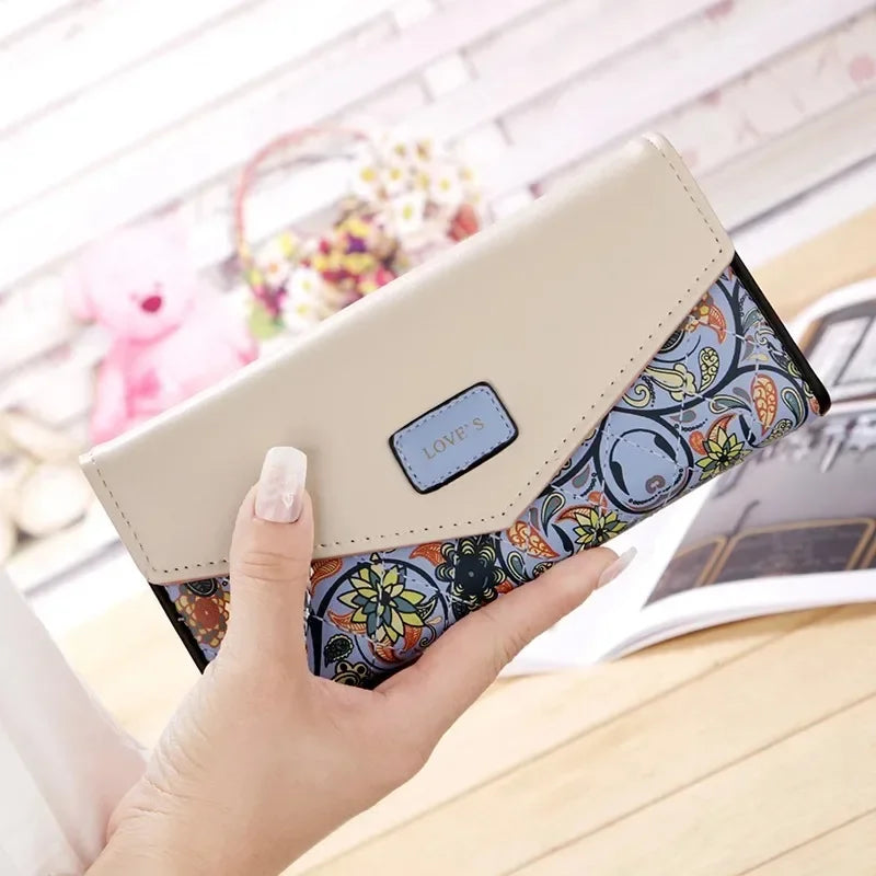 Portefeuille Pochette Femme Enveloppe Grande Capacité - Porte-Monnaie Long Cuir PU Bouton Clutch Élégant