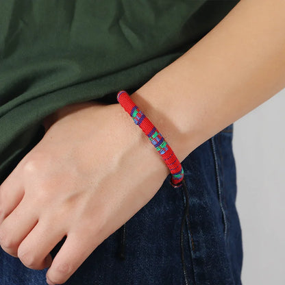 Ensemble 12 Bracelets Bohèmes Coton Ajustables – Ethniques Unisexe Voyage