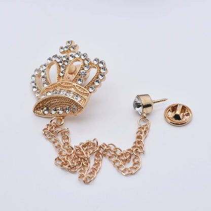 Broche Rétro Métal Étoile Flocon Chaîne Pompons – Pin's Revers Costume Unisexe