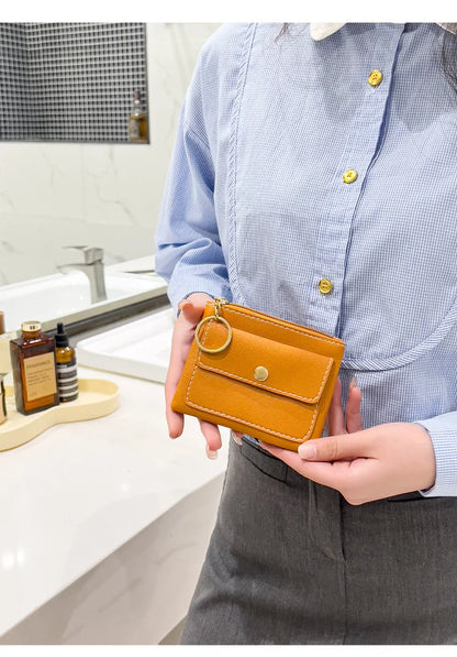 Portefeuille Femme RFID Blocking Trifold Multi-Cartes - Porte-Monnaie Zippé Porte-Clés Sécurisé