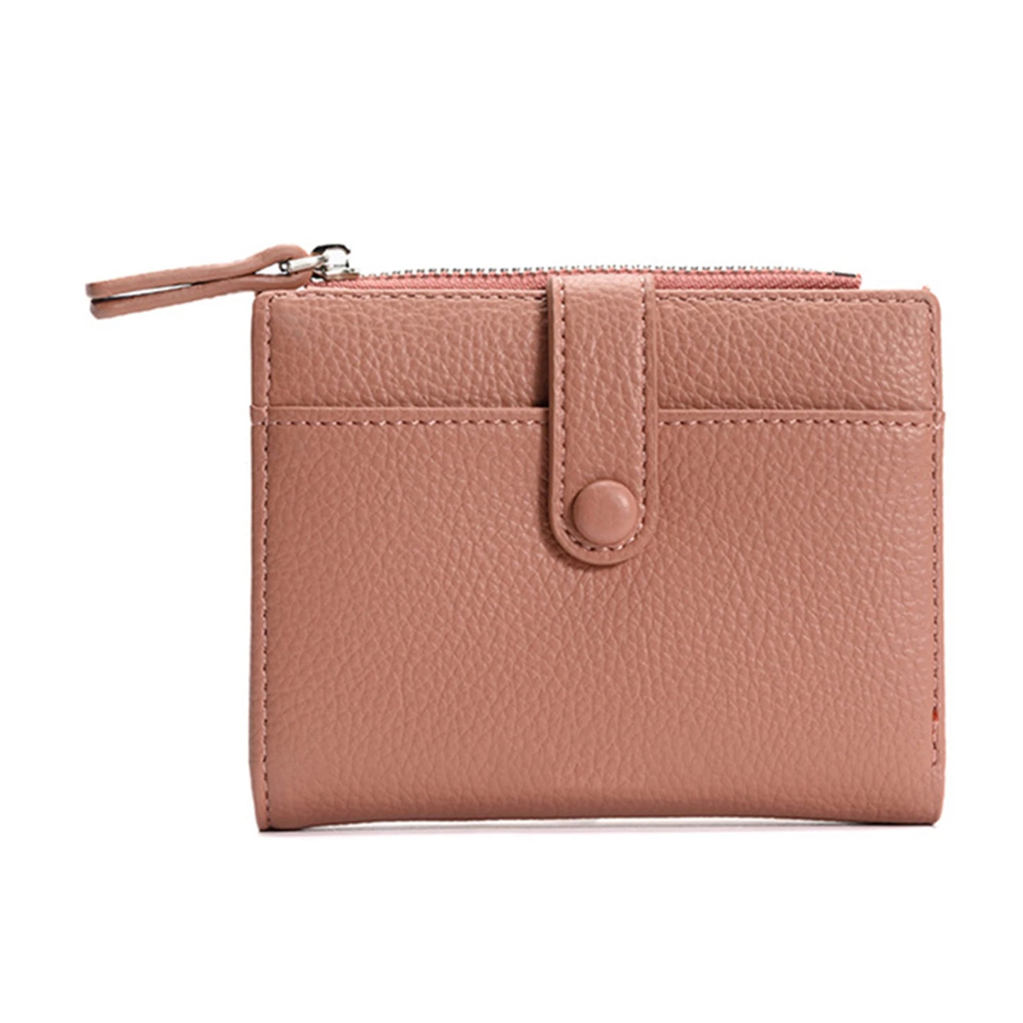 Portefeuille Femme Court Zippé Multifonction - Porte-Monnaie PU Luxe Fashion Sac à Main Compact