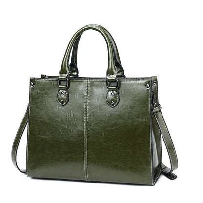 Sac Tote Femme Cuir Véritable Vachette - Grande Capacité Shopping Office 2026