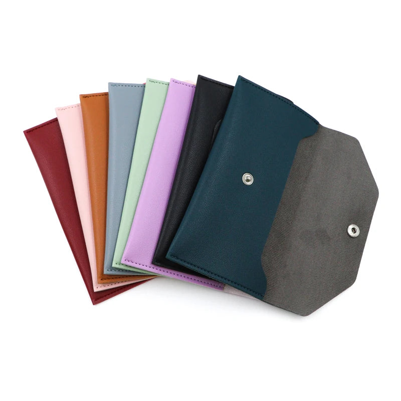 Portefeuille Femme Enveloppe Cuir PU - Porte-Cartes Classique Élégant avec Fermoir