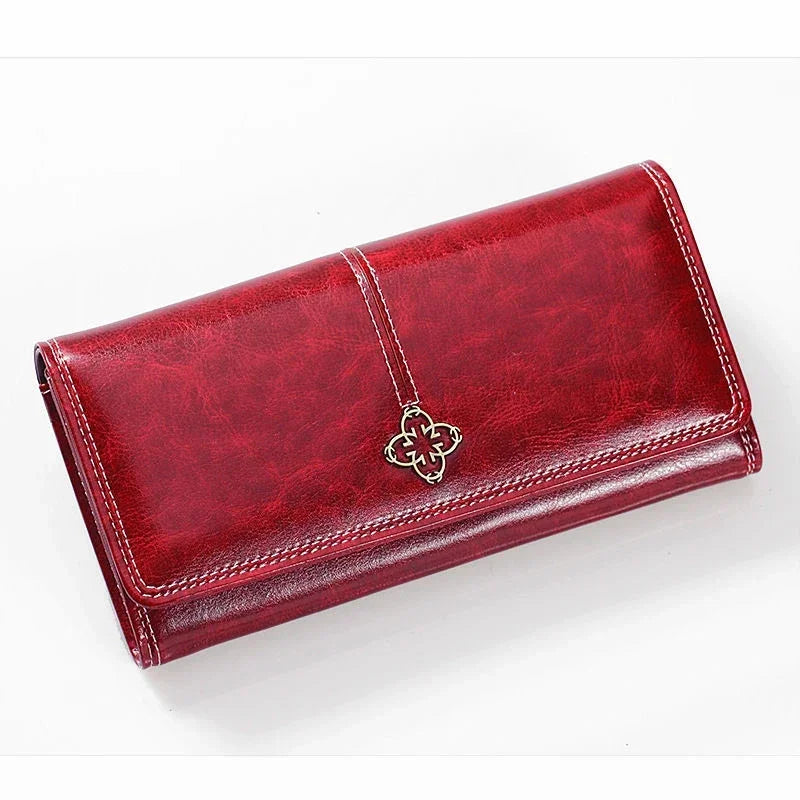 Portefeuille Femme Long Cuir PU - Porte-Cartes Classique avec Fermeture Éclair