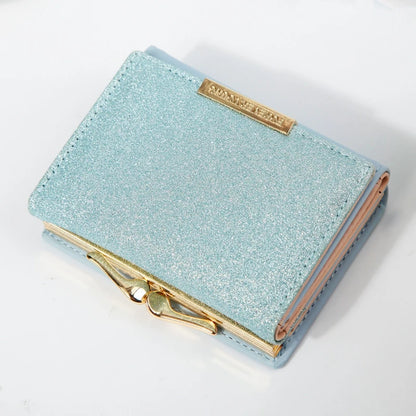Portefeuille Femme Brillant Tri-Fold - Cartera Mujer Clutch Porte-Monnaie Simple