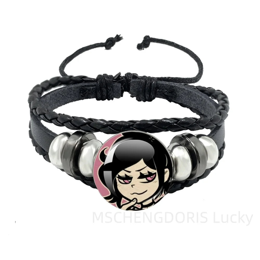 Bracelet Gaming Coffin Andy Leyley – Cuir Multicouche Tressé Noir Unisexe