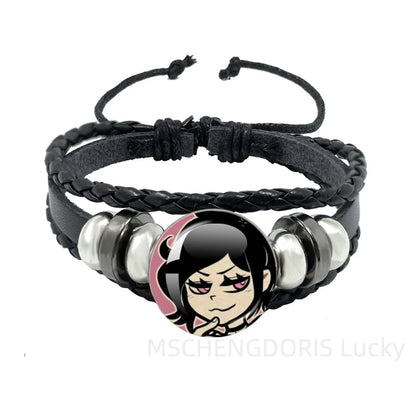Bracelet Gaming Coffin Andy Leyley – Cuir Multicouche Tressé Noir Unisexe