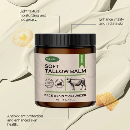 Crème Hydratante Suif de Bœuf 114g - Visage Corps Nourrissante Peau Sèche Grass-Fed Naturel Toutes Saisons