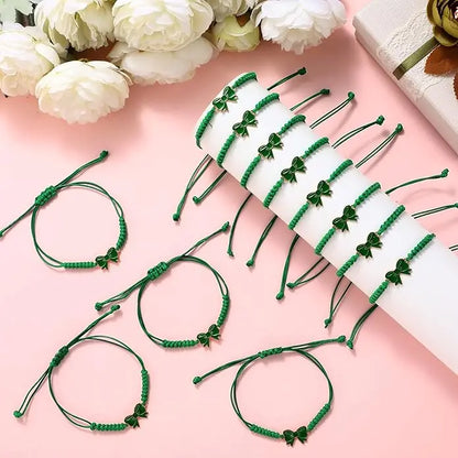 Ensemble 12 Bracelets Tressés Nœuds Coquette – Ajustables Fête Amitié