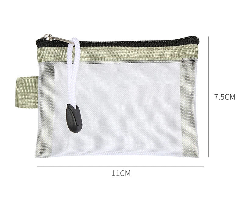 Porte-Monnaie Filet Transparent Zippé – Pochette Carte & Clés
